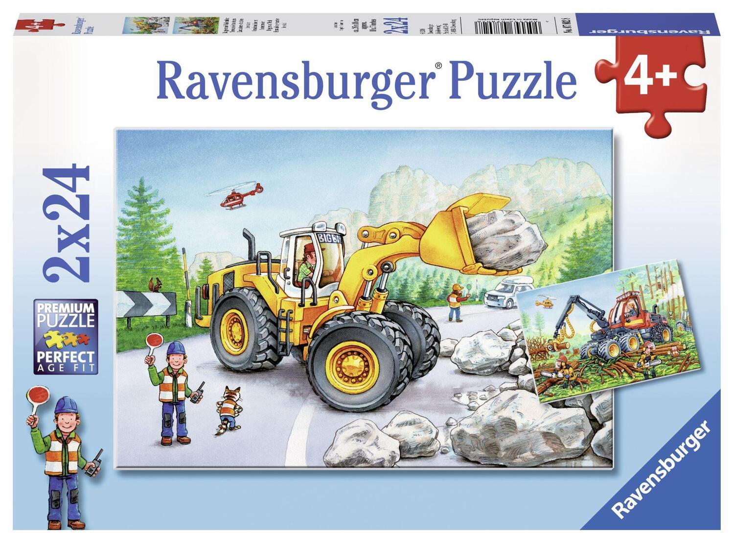 Cover: 4005556078028 | Bagger und Waldtraktor. Puzzle 2 x 24 Teile | Spiel | 07802 | Deutsch