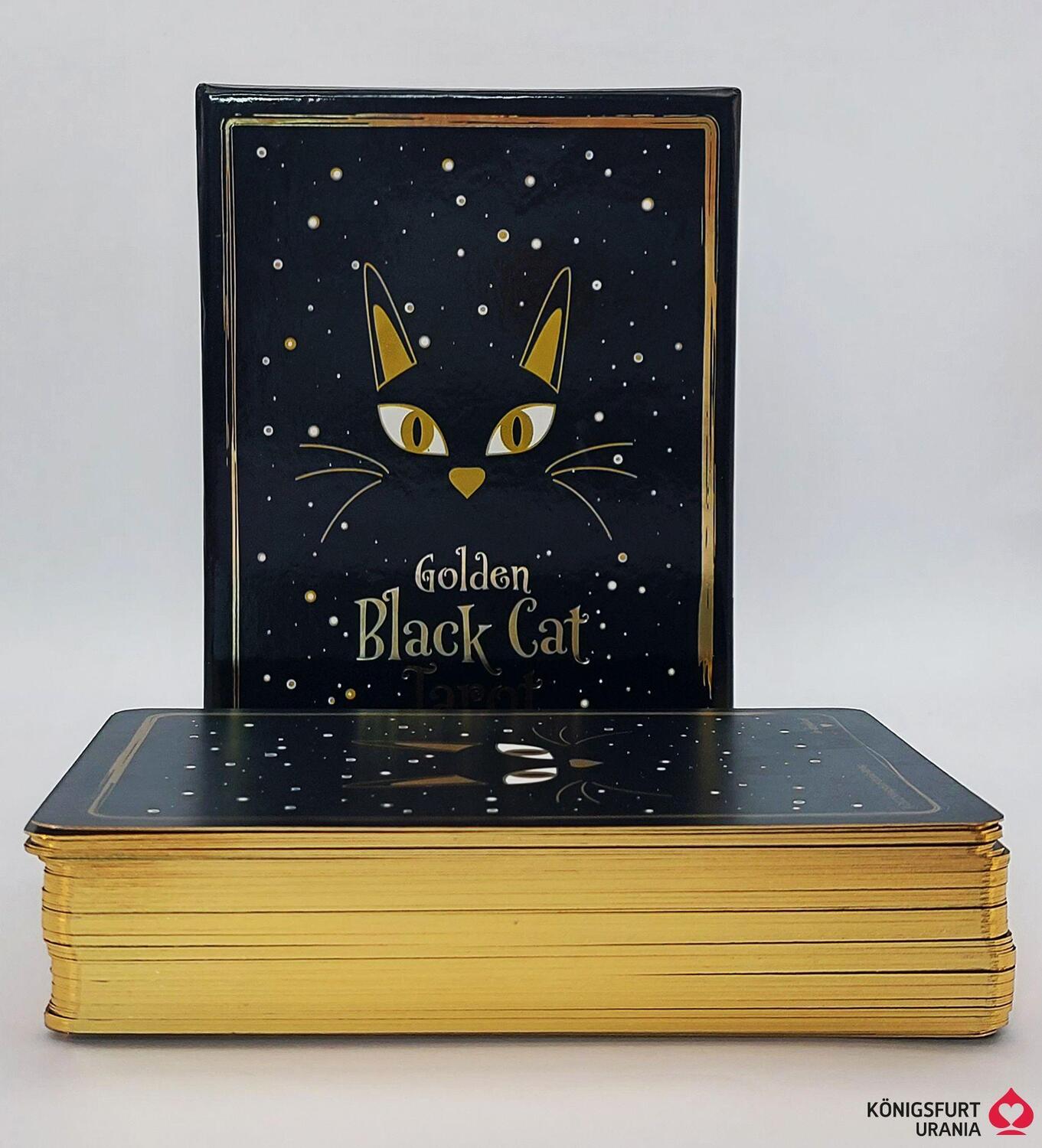 Bild: 9783868265675 | Golden Black Cat Tarot - Hochwertige Stülpdeckelschachtel mit...