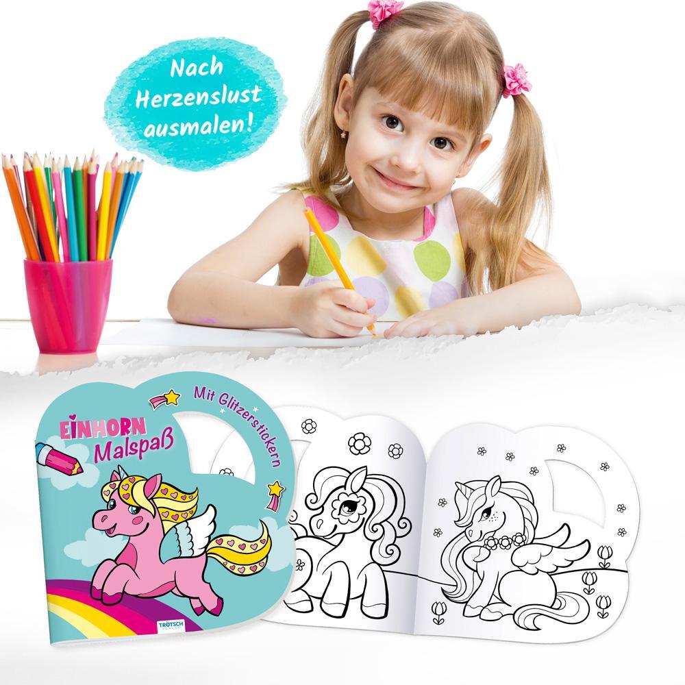 Bild: 9783988020727 | Trötsch Malbuch Stickermalbuch Einhorn Malspaß | Trötsch Verlag | 2023