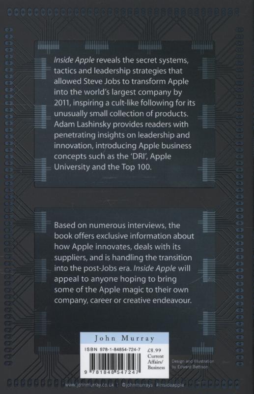 Rückseite: 9781848547247 | Inside Apple | Adam Lashinsky | Taschenbuch | 224 S. | Englisch | 2012