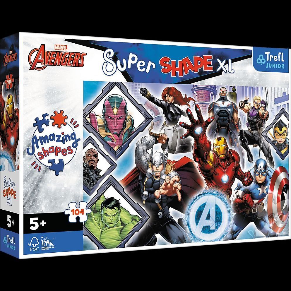 Cover: 5900511500189 | Junior Super Shape XL Puzzle 104 Teile - Marvel Avengers | Spiel