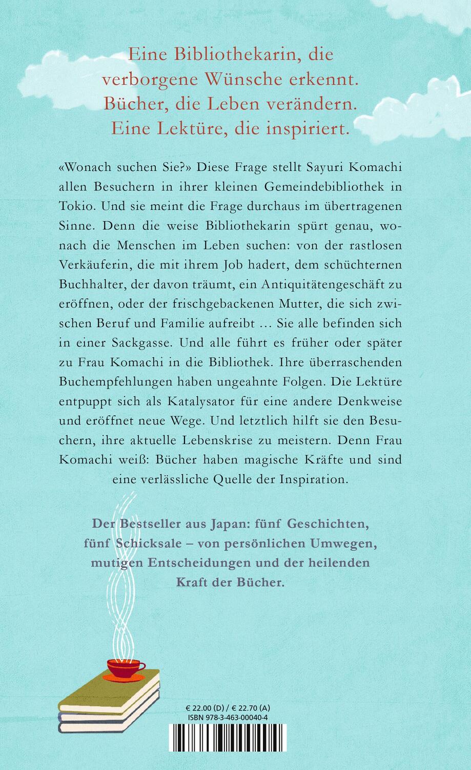 Rückseite: 9783463000404 | Frau Komachi empfiehlt ein Buch | Der weltweite Bestseller aus Japan