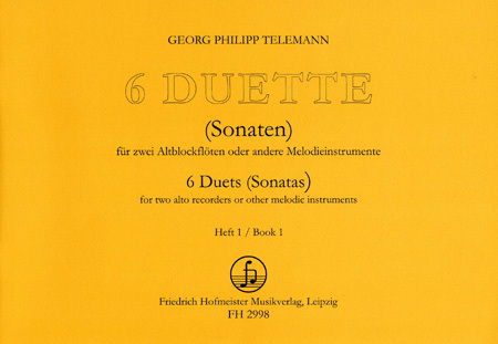 Cover: 9790203429982 | Sechs Duette (Sonaten) 1 | Georg P Telemann | Broschüre | 31 S. | 2008