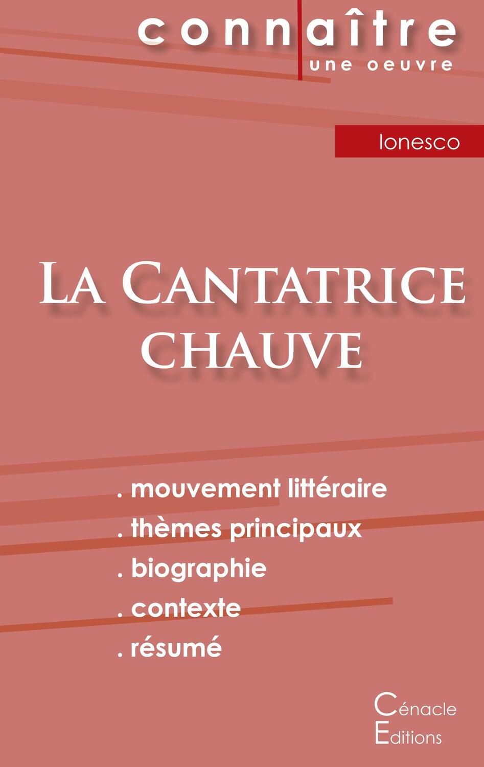 Cover: 9782367886541 | Fiche de lecture La Cantatrice chauve de Eugène Ionesco (Analyse...