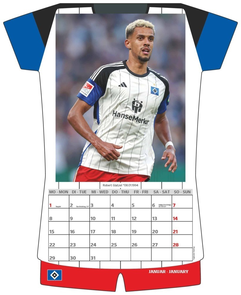 Bild: 4002725987341 | Hamburger SV 2024 - Trikotkalender - Fußball-Kalender -...