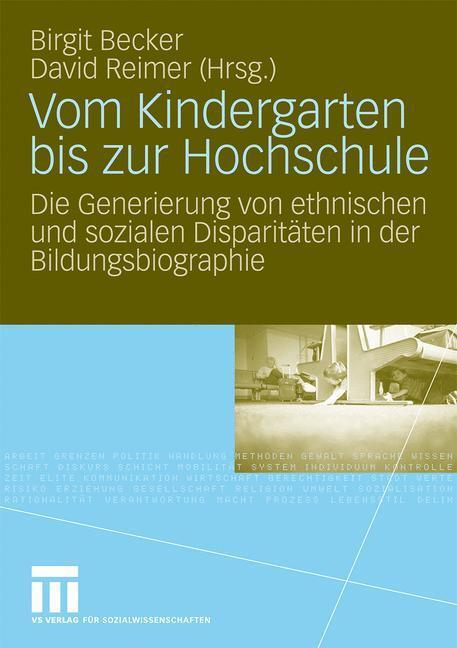 Cover: 9783531162249 | Vom Kindergarten bis zur Hochschule | David Reimer (u. a.) | Buch