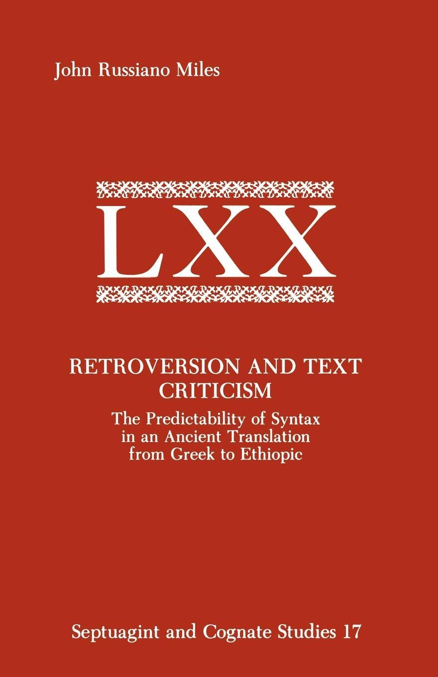 Cover: 9780891308799 | Retroversion and Text Criticism | John Russiano Miles | Taschenbuch