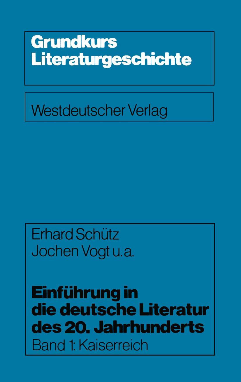 Cover: 9783531114118 | Einführung in die deutsche Literatur des 20. Jahrhunderts | Buch