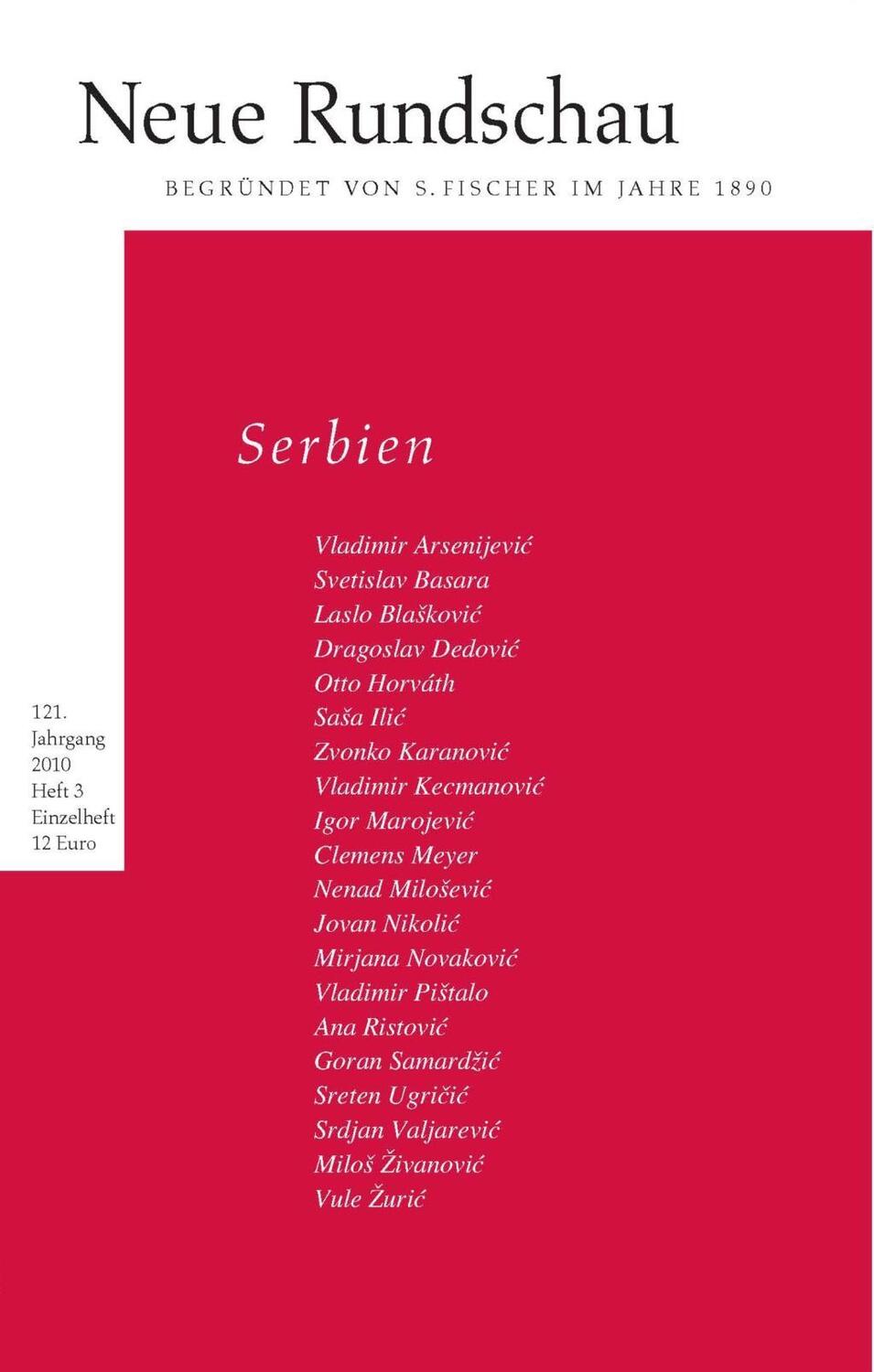 Cover: 9783108090821 | Neue Rundschau 2010/3 | Serbien 121. Jahrgang, Neue Rundschau 2010.3