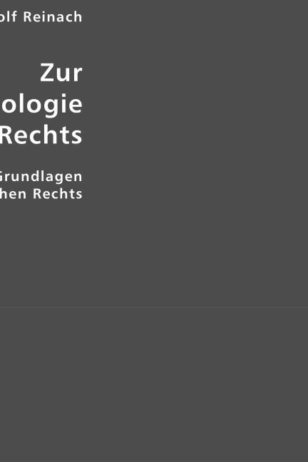 Cover: 9783836407618 | Zur Phänomologie des Rechts | Adolf Reinach | Taschenbuch | Deutsch