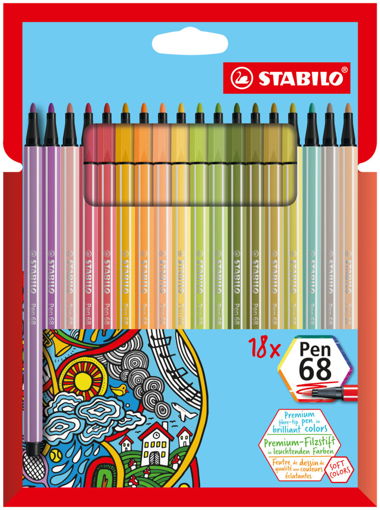 Cover: 4006381578912 | STABILO Pen 68 18er Kartonetui neue Farben | In Karton | 6818-22