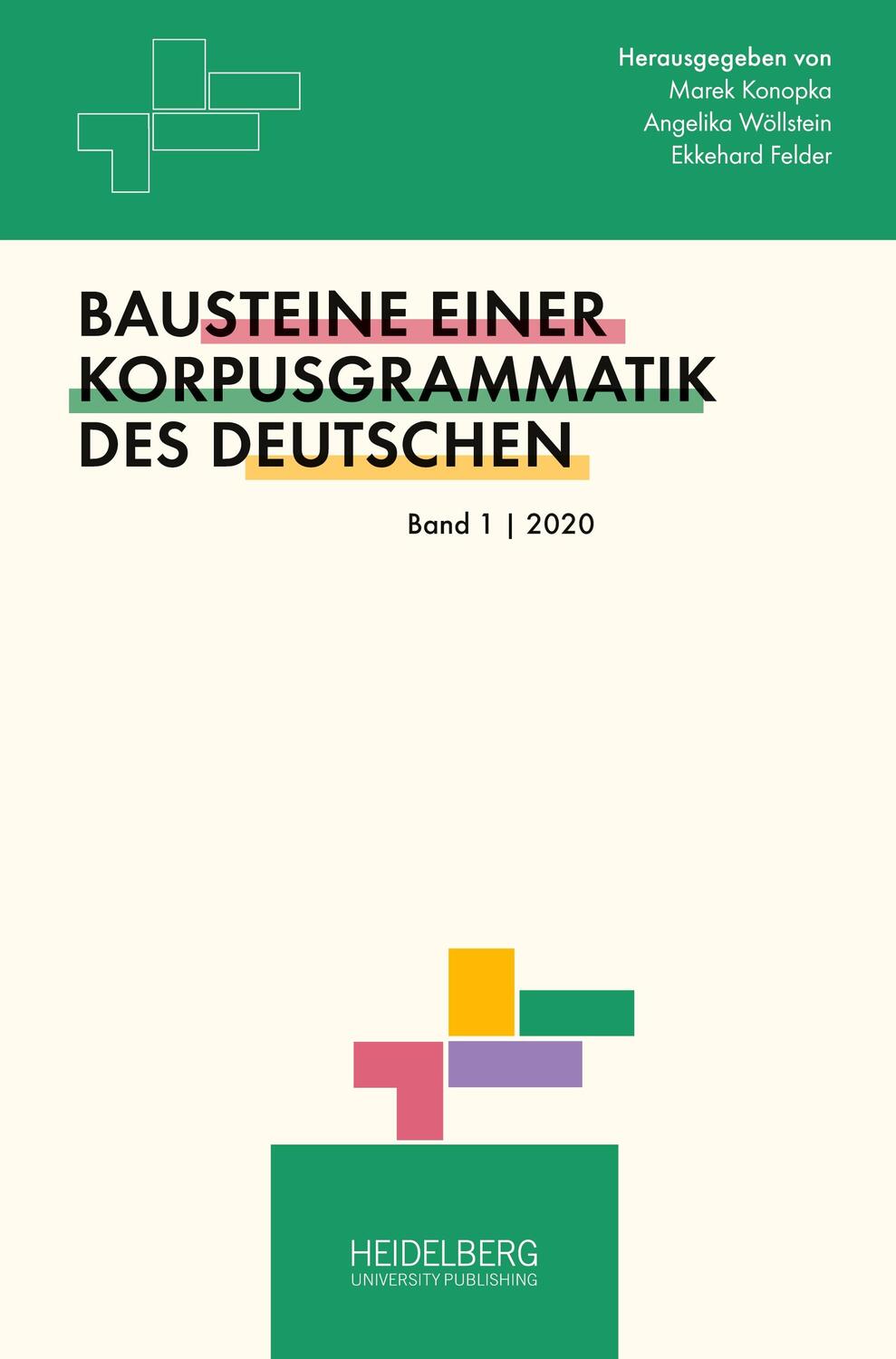 Cover: 9783968220321 | Bausteine einer Korpusgrammatik des Deutschen | Bd. 1/2020 | Buch