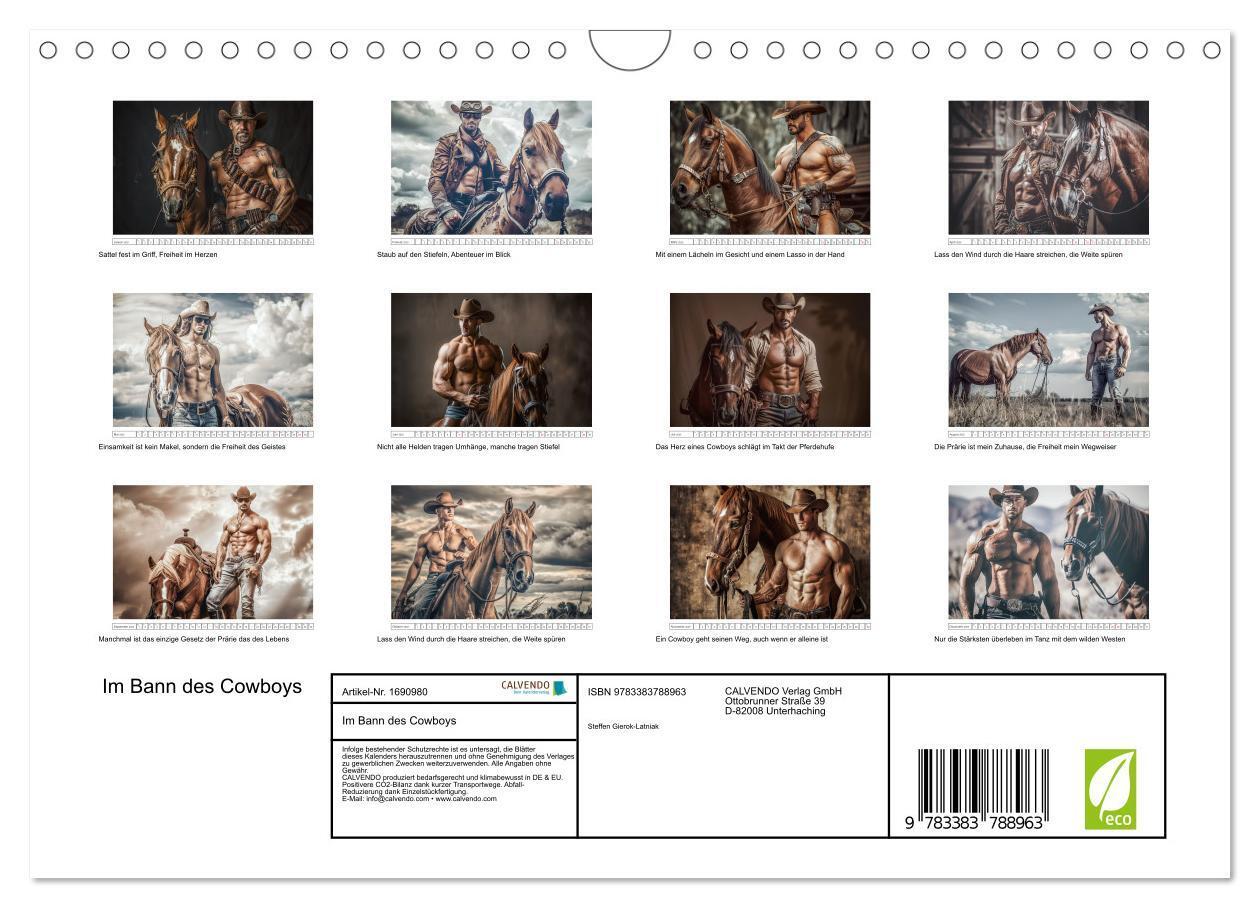 Bild: 9783383788963 | Im Bann des Cowboys (Wandkalender 2025 DIN A4 quer), CALVENDO...