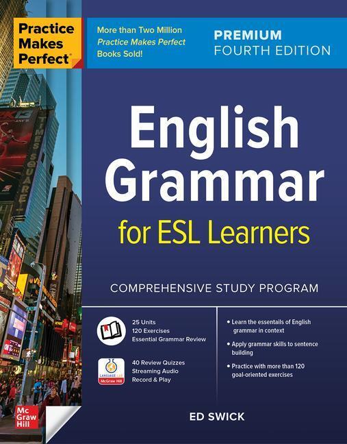 Cover: 9781264285594 | Practice Makes Perfect: English Grammar for ESL Learners, Premium...
