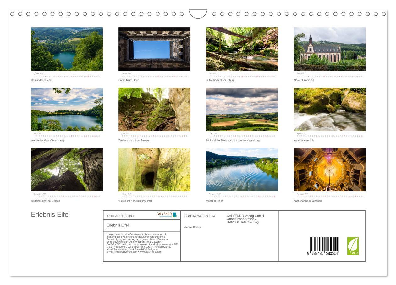 Bild: 9783435580514 | Erlebnis Eifel (Wandkalender 2025 DIN A3 quer), CALVENDO...