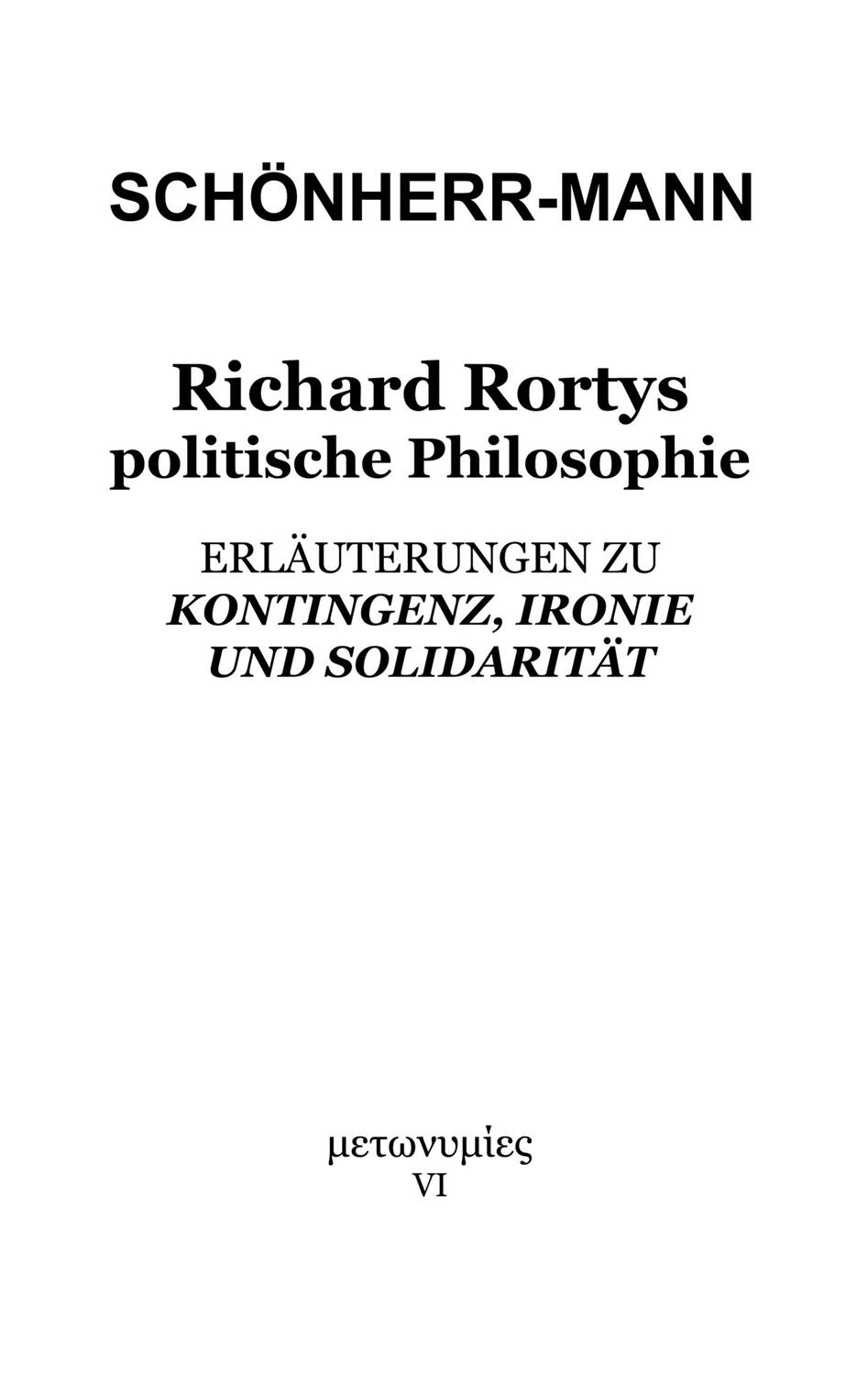 Cover: 9783750422902 | Richard Rortys politische Philosophie | Hans-Martin Schönherr-Mann