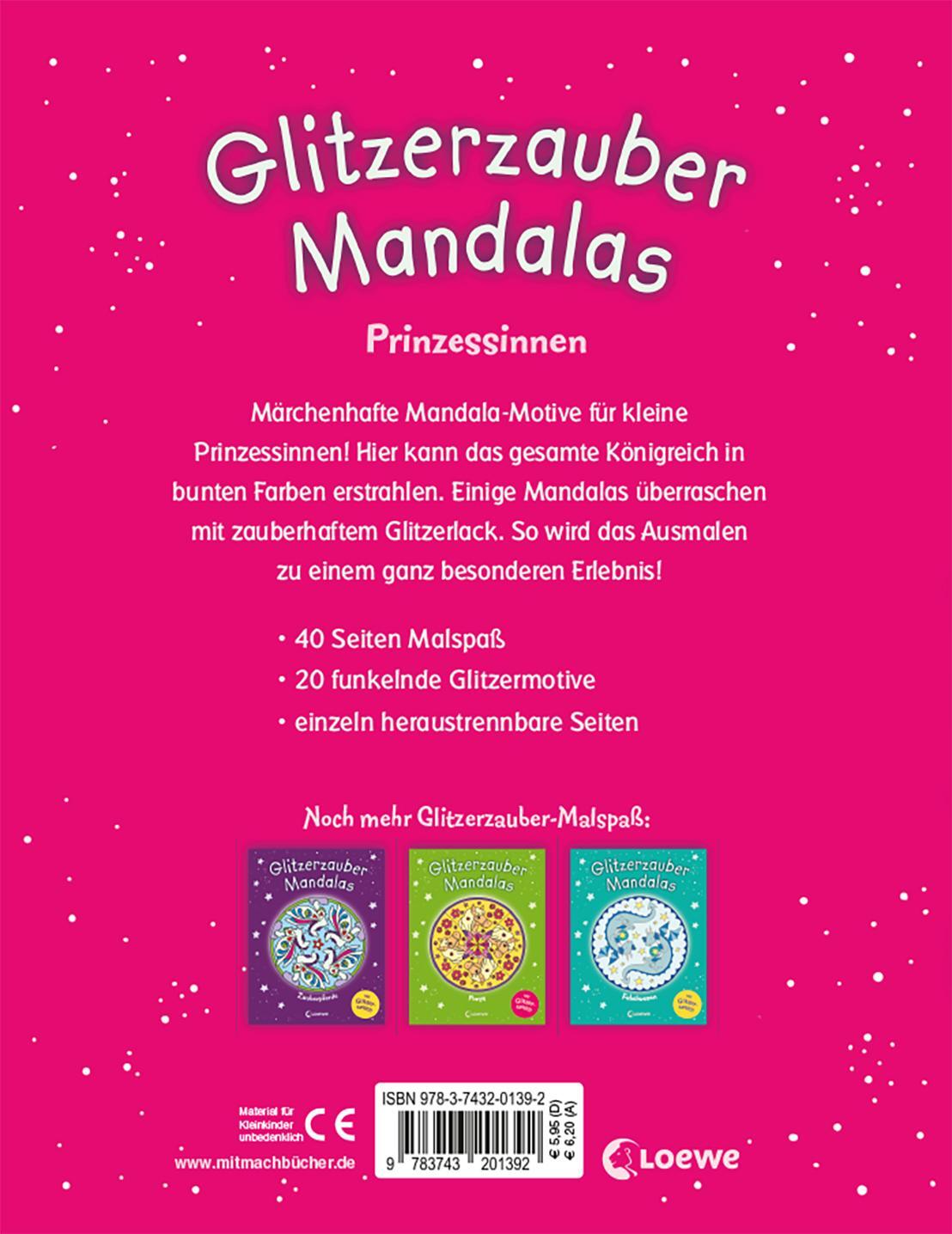 Rückseite: 9783743201392 | Glitzerzauber-Mandalas - Prinzessinnen | Taschenbuch | Deutsch | 2019