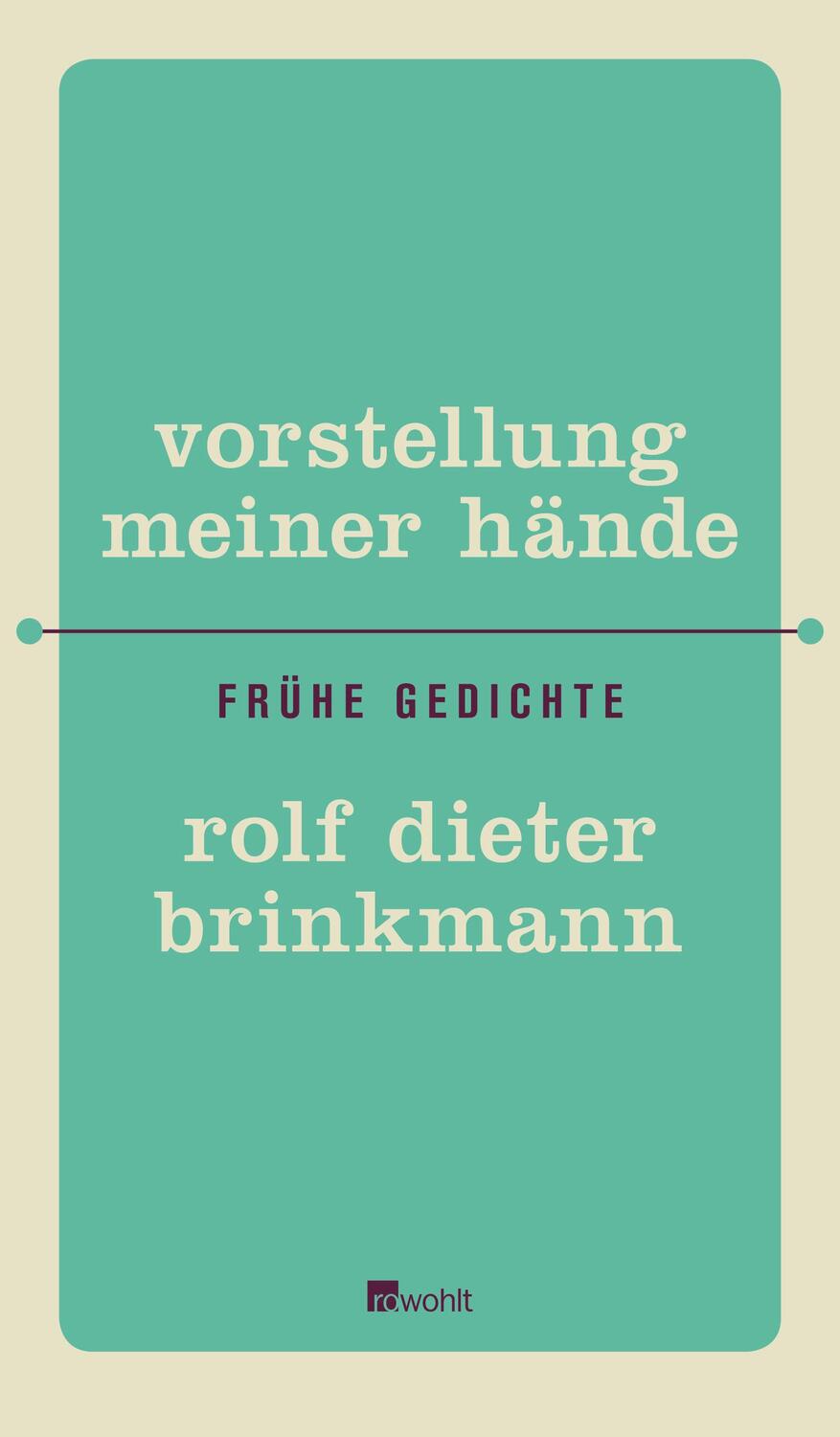 Cover: 9783498006679 | Vorstellung meiner Hände | Frühe Gedichte | Rolf Dieter Brinkmann
