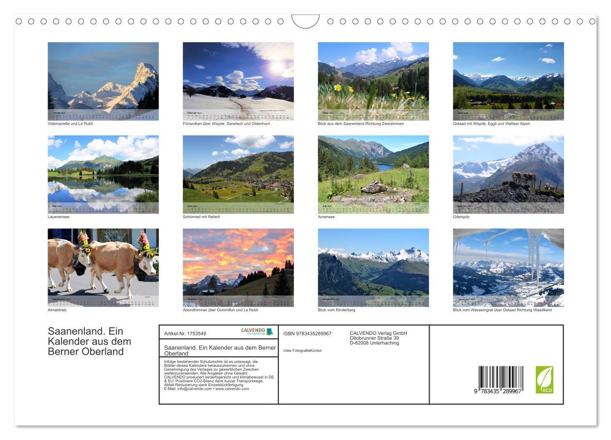 Bild: 9783435289967 | Saanenland. Ein Kalender aus dem Berner Oberland (Wandkalender 2025...