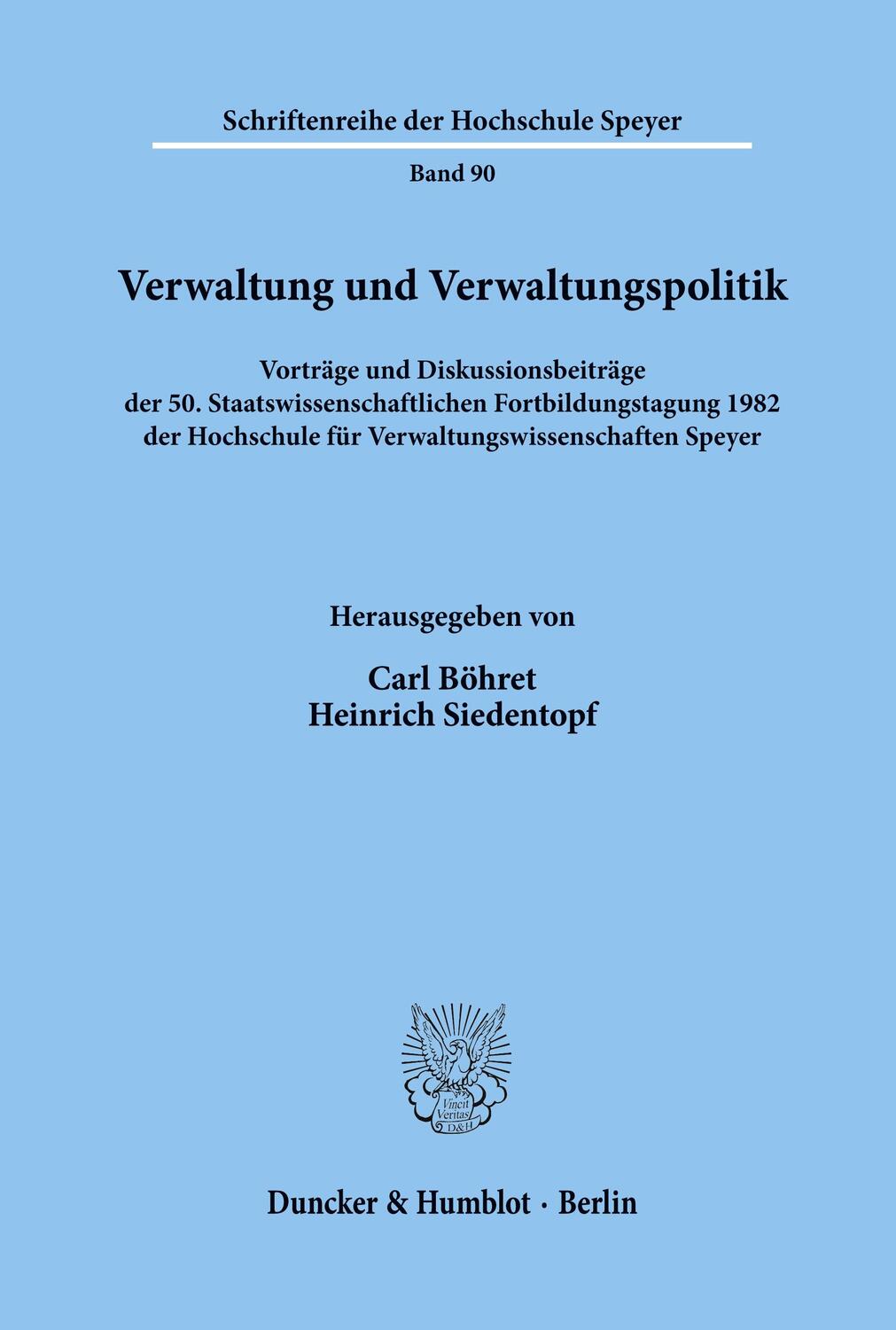 Cover: 9783428053070 | Verwaltung und Verwaltungspolitik. | Carl Böhret (u. a.) | Taschenbuch