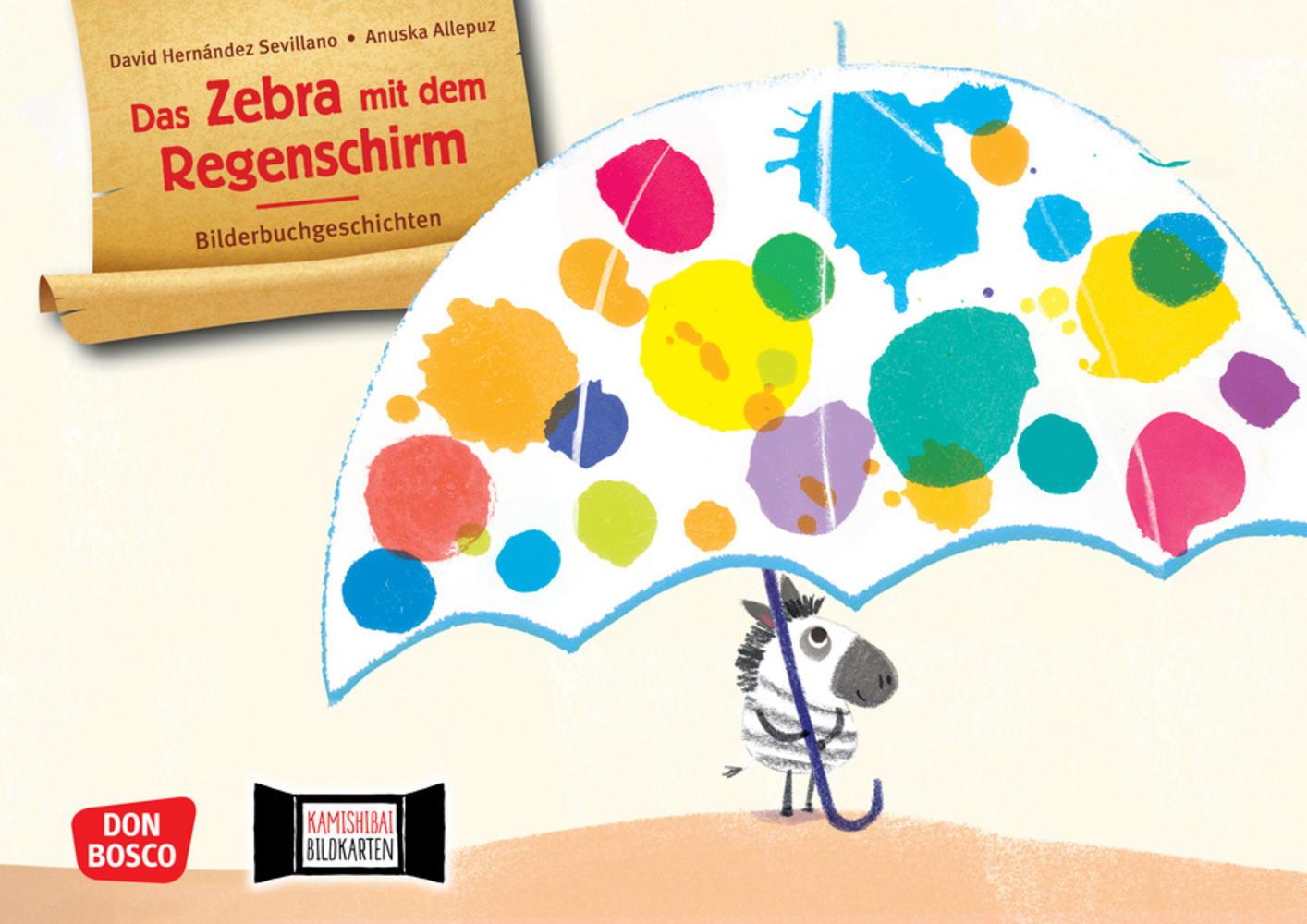 Cover: 4260694920947 | Das Zebra mit dem Regenschirm. Kamishibai Bildkartenset | Sevillano