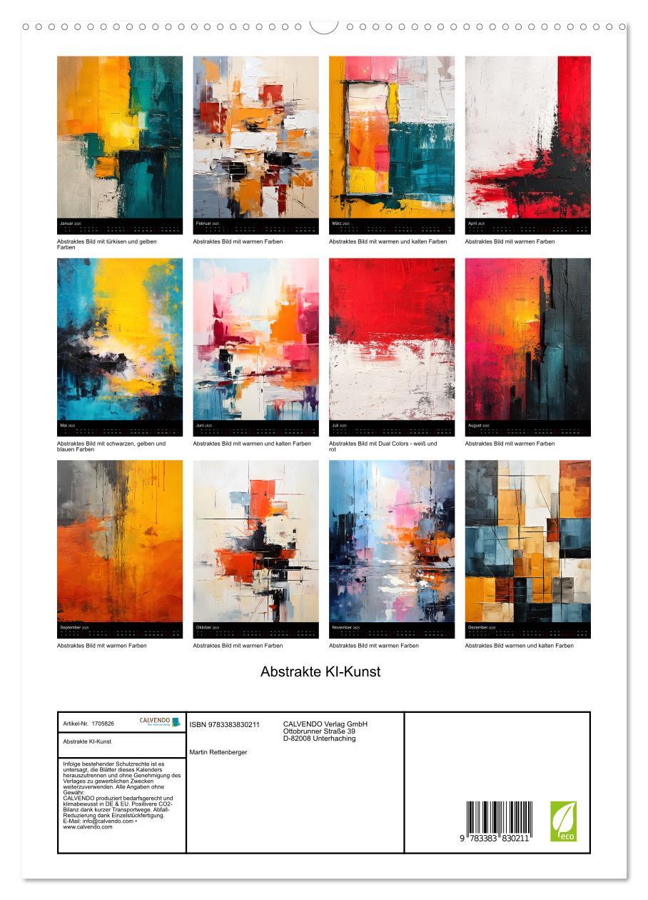 Bild: 9783383830211 | Abstrakte KI-Kunst (hochwertiger Premium Wandkalender 2025 DIN A2...