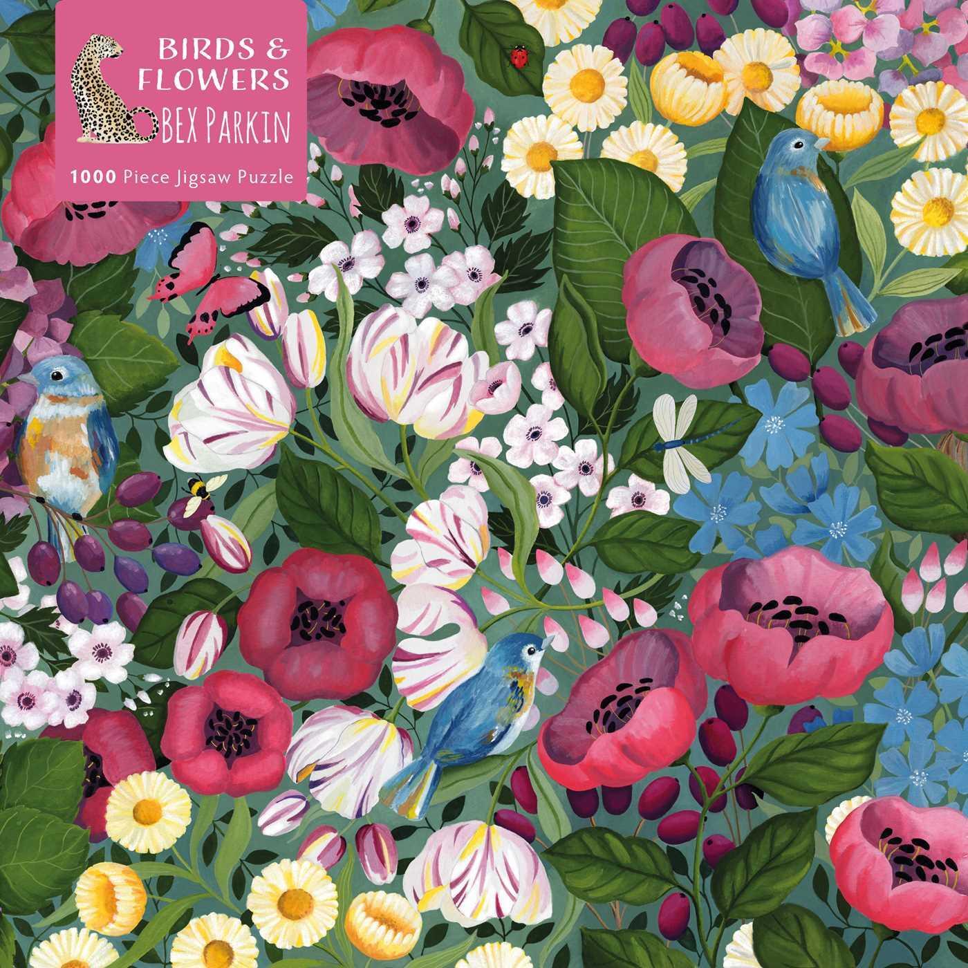Cover: 9781839644955 | Adult Jigsaw Puzzle Bex Parkin: Birds & Flowers: 1000-Piece Jigsaw...