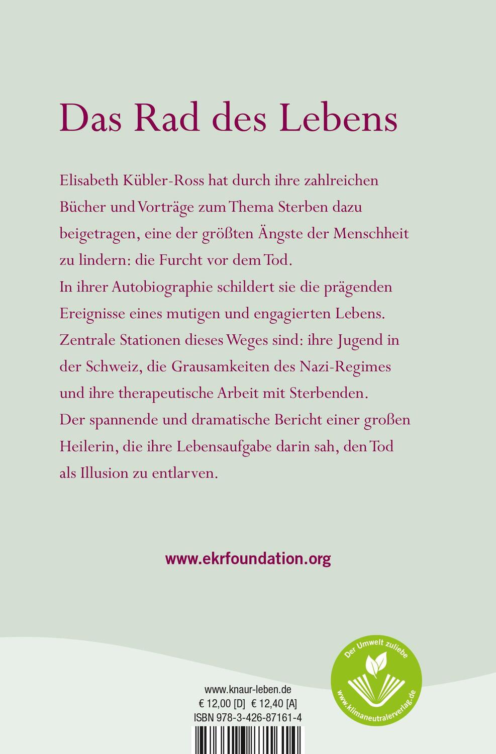 Rückseite: 9783426871614 | Das Rad des Lebens | Elisabeth Kübler-Ross | Taschenbuch | MensSana