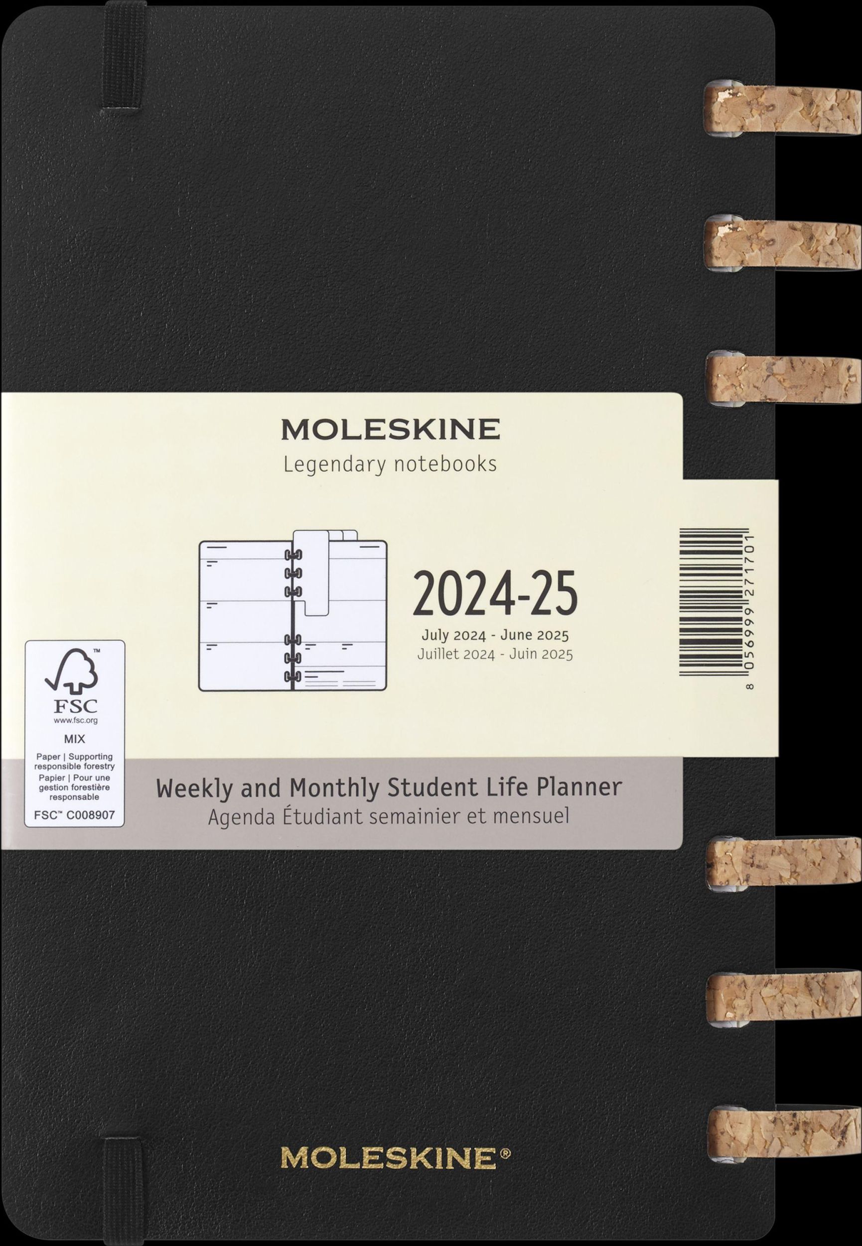 Bild: 8056999271701 | Moleskine 12 Monate Studienplaner mit Spiralbindung 2025, L/A5,...