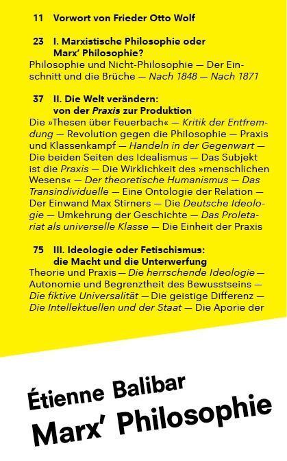 Cover: 9783942214032 | Marx' Philosophie | Étienne Balibar | Taschenbuch | Deutsch | 2013