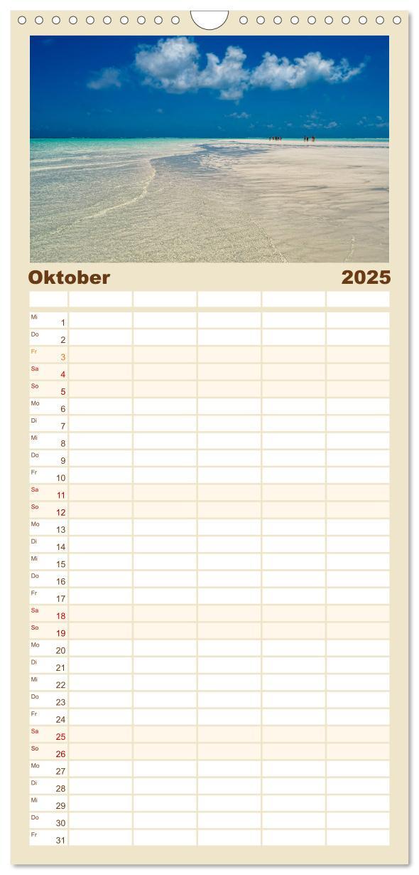 Bild: 9783457126158 | Familienplaner 2025 - Karibu Sansibar mit 5 Spalten (Wandkalender,...