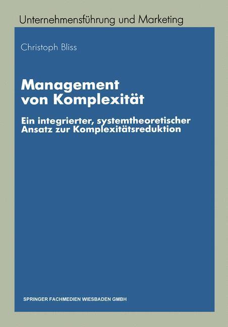 Cover: 9783409115582 | Management von Komplexität | Christoph Bliss | Taschenbuch | Paperback