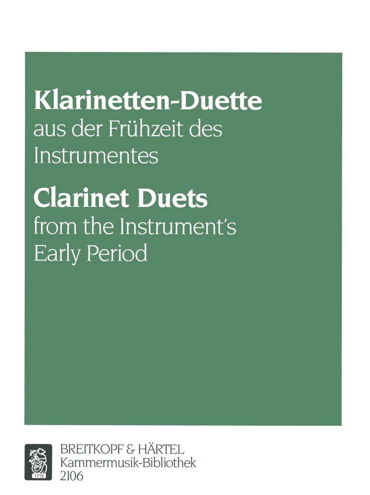 Cover: 9790004500545 | Clarinetten Duette Aus Fruhzeit | Buch | Breitkopf &amp; Härtel