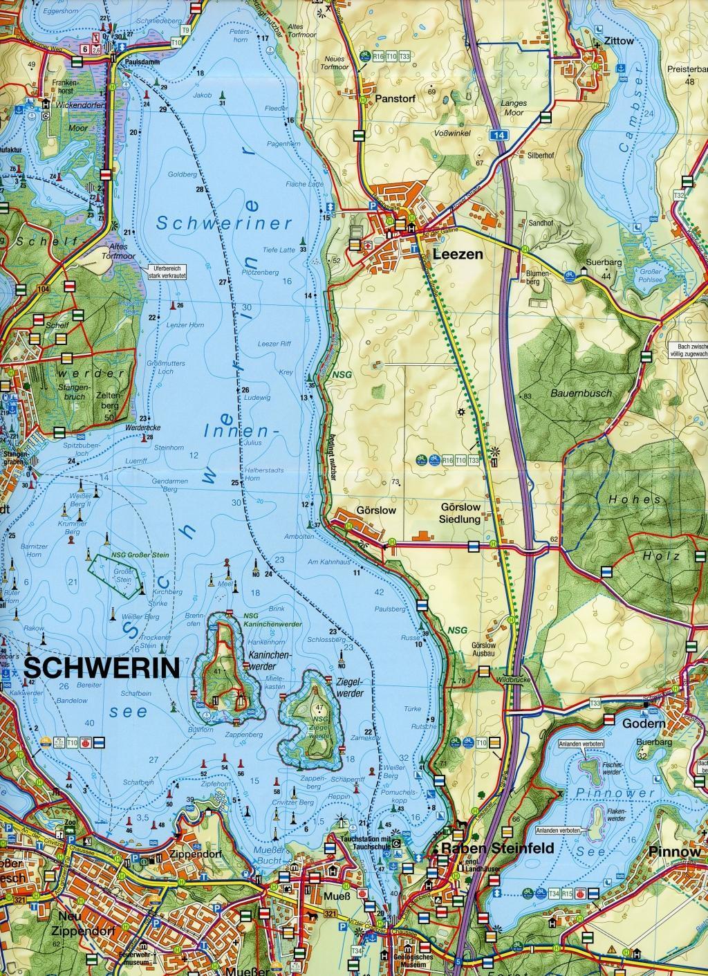 Bild: 9783866361751 | Schweriner See 1 : 35 000 Rad-, Wander- und Gewässerkarte | Gebhardt