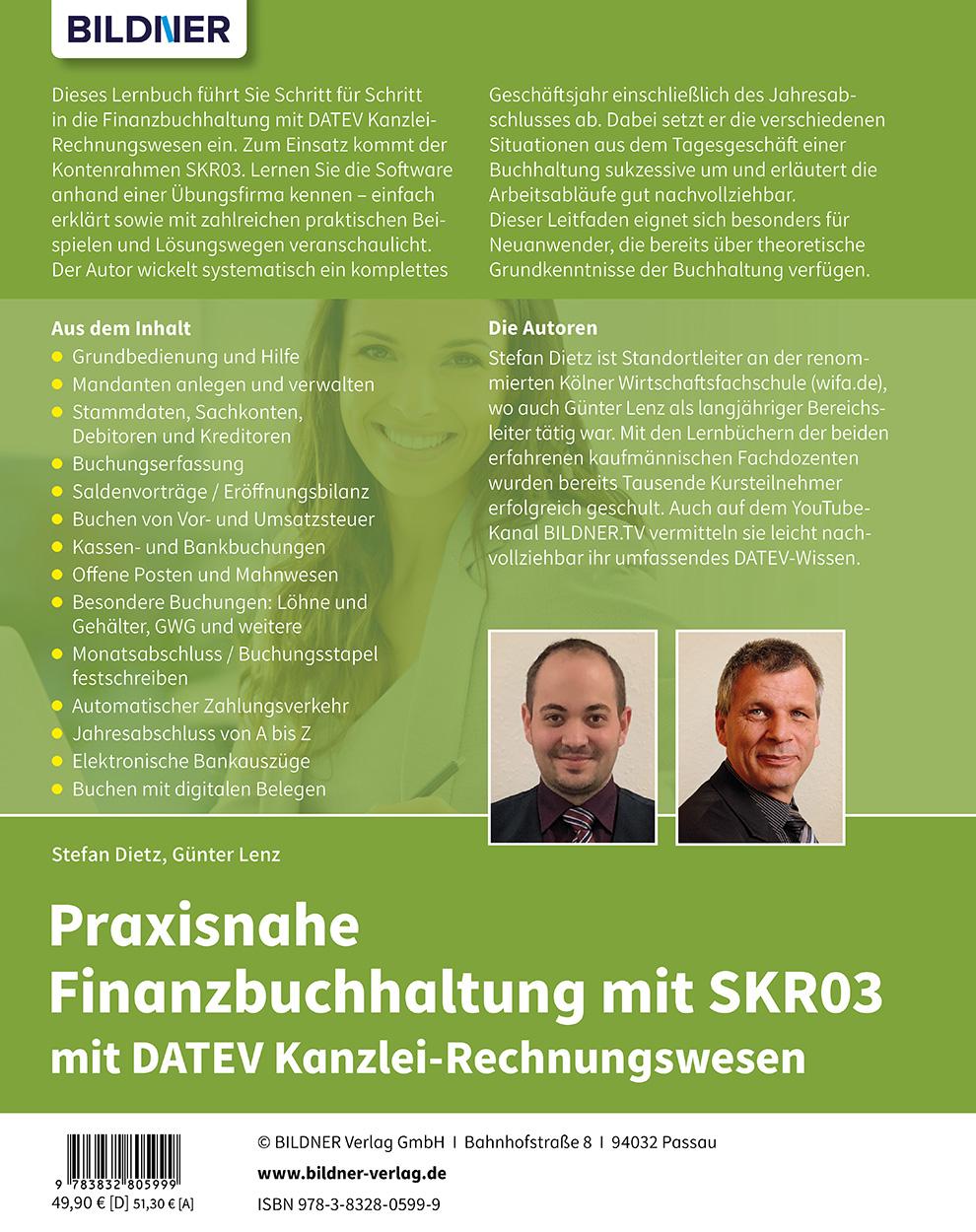 Rückseite: 9783832805999 | Praxisnahe Finanzbuchhaltung für SKR03 mit DATEV...