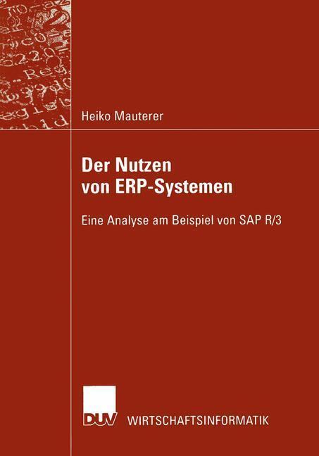 Cover: 9783824421602 | Der Nutzen von ERP-Systemen | Eine Analyse am Beispiel von SAP R/3