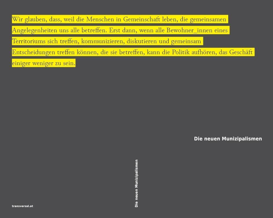 Cover: 9783903046122 | Die neuen Munizipalismen | Taschenbuch | 145 S. | Deutsch | 2017