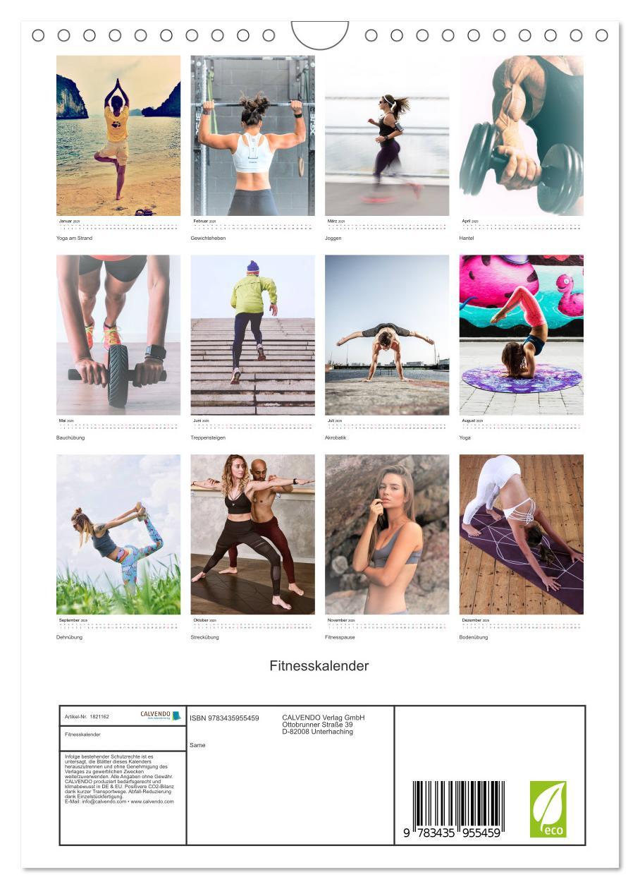 Bild: 9783435955459 | Fitnesskalender (Wandkalender 2025 DIN A4 hoch), CALVENDO...