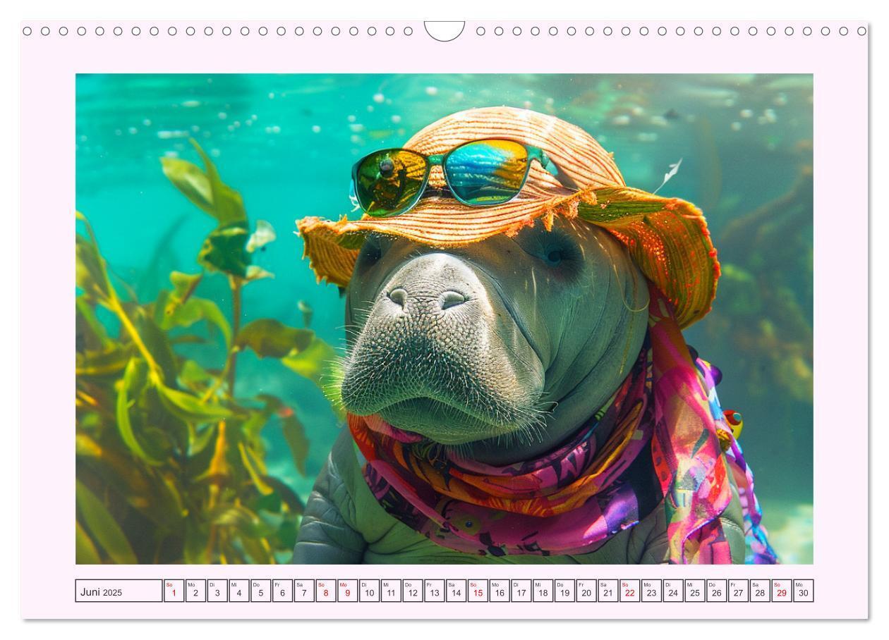 Bild: 9783435468966 | Modische Manatees. Charmante Seekühe mit Stil (Wandkalender 2025...