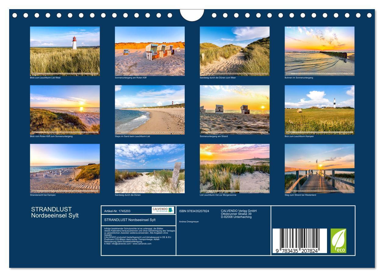 Bild: 9783435207824 | STRANDLUST Nordseeinsel Sylt (Wandkalender 2025 DIN A4 quer),...