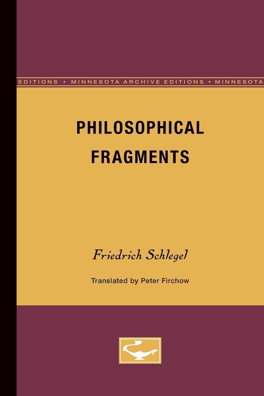 Cover: 9780816619016 | Philosophical Fragments | Friedrich Schlegel | Taschenbuch | Paperback
