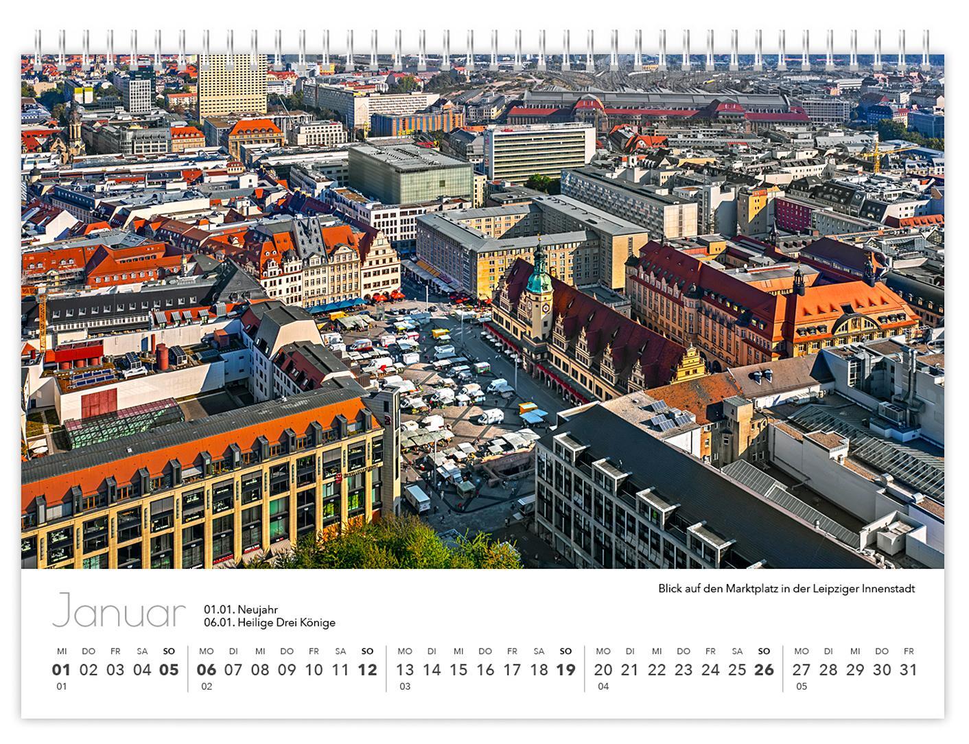 Bild: 9783910680814 | Kalender Leipzig kompakt 2025 | 21 x 15 cm weißes Kalendarium | 2025