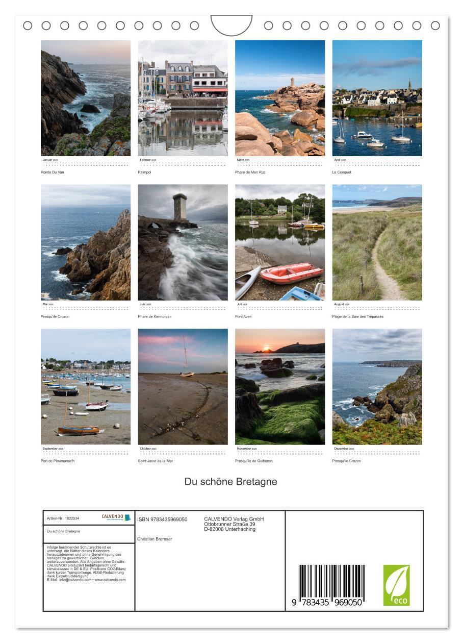 Bild: 9783435969050 | Du schöne Bretagne (Wandkalender 2025 DIN A4 hoch), CALVENDO...