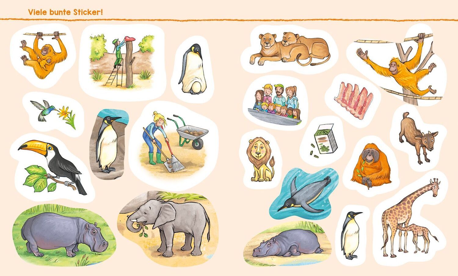 Bild: 9783788621537 | WAS IST WAS Kindergarten Malen Rätseln Stickern Im Zoo | Tatjana Marti