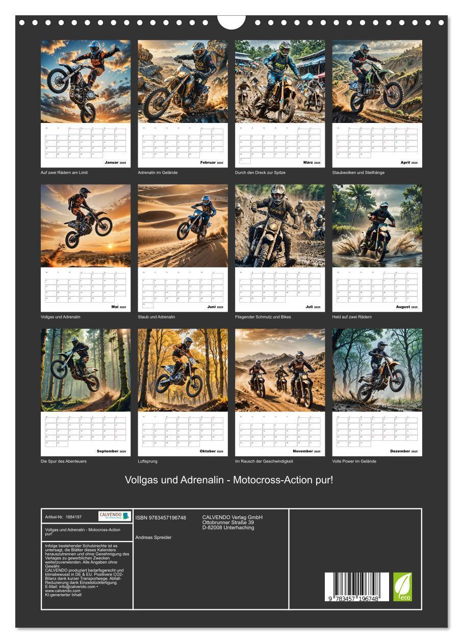 Bild: 9783457196748 | Vollgas und Adrenalin - Motocross-Action pur! (Wandkalender 2025...