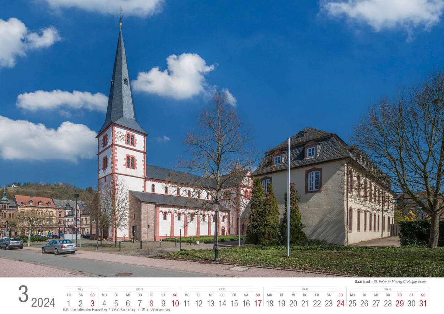 Bild: 9783965351745 | Saarland 2024 Bildkalender A3 quer Spiralbindung | Holger Klaes | 2024