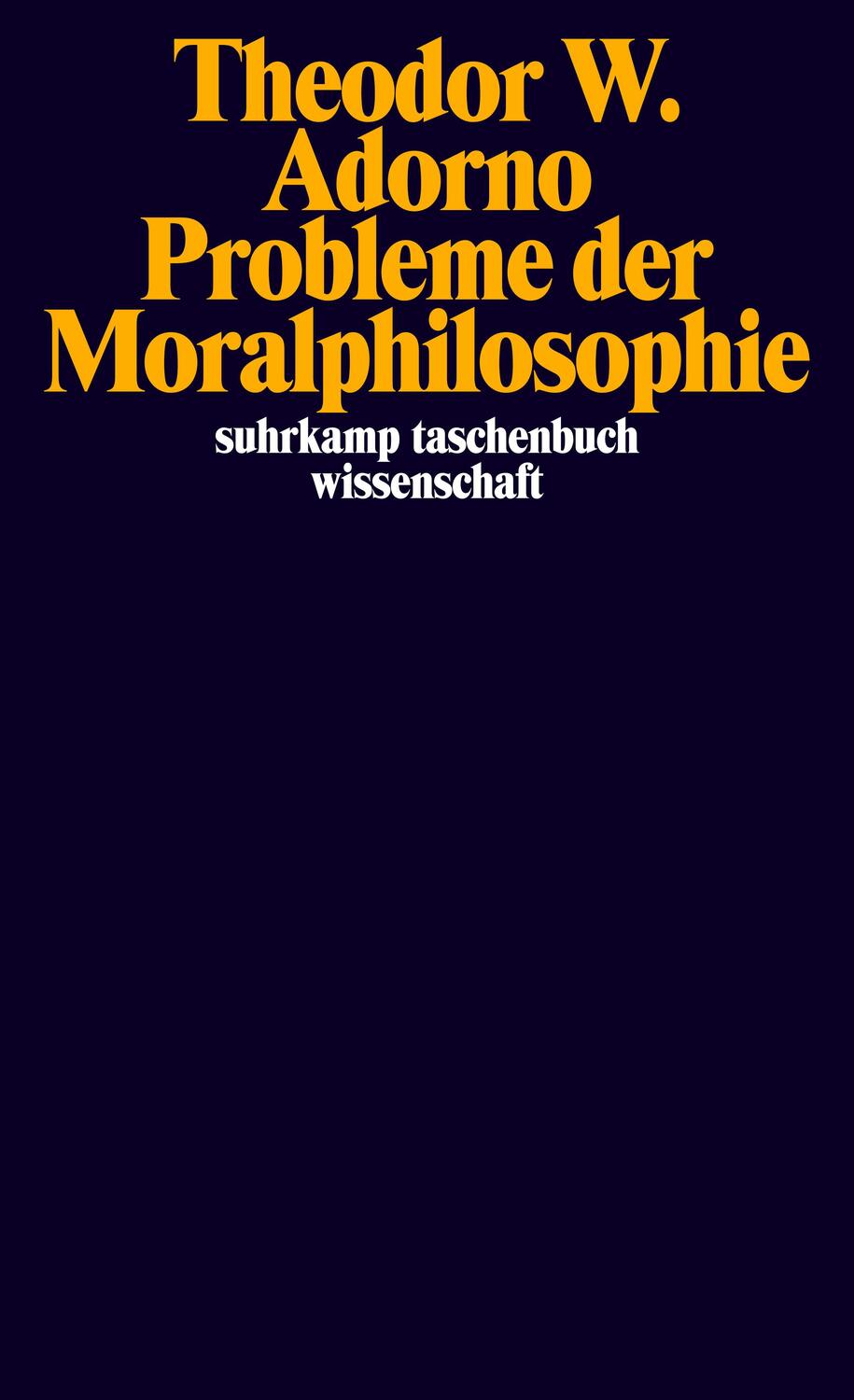 Cover: 9783518295830 | Probleme der Moralphilosophie | Theodor W. Adorno | Taschenbuch | 2010