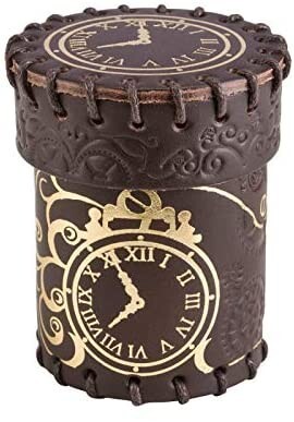 Cover: 5907699492374 | Steampunk Brown &amp; golden Leather Dice Cup | Dice Cup | QWOCST02 | 2021