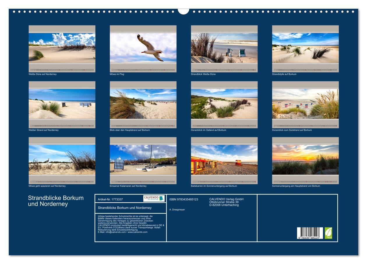 Bild: 9783435485123 | Strandblicke Borkum und Norderney (Wandkalender 2025 DIN A2 quer),...