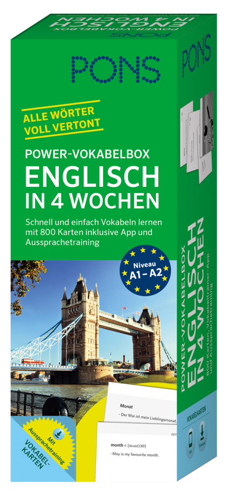 Cover: 9783125601093 | PONS Power-Vokabelbox Englisch in 4 Wochen | Taschenbuch | 800 S.